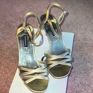 Caparros Metallic Gold Strappy Heels